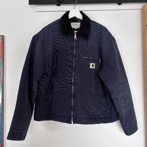 Carhartt WIP OG Detroit Jacket Dark navy/Black stone canvas Large BNWT Womens